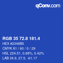 カラーコード: RGB 35 72.8 181.4 | qconv.com