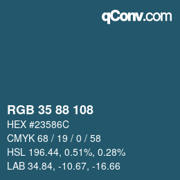Color code: RGB 35 88 108 | qconv.com