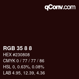 Farbcode: RGB 35 8 8 | qconv.com