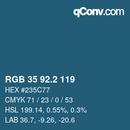 カラーコード: RGB 35 92.2 119 | qconv.com