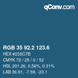 カラーコード: RGB 35 92.2 123.6 | qconv.com