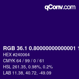 カラーコード: RGB 36.1 0.80000000000001 100 | qconv.com
