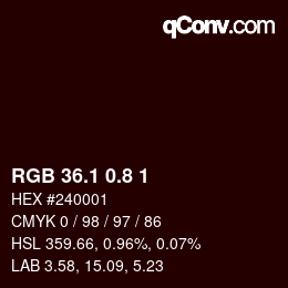 Farbcode: RGB 36.1 0.8 1 | qconv.com