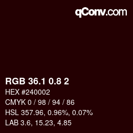Color code: RGB 36.1 0.8 2 | qconv.com