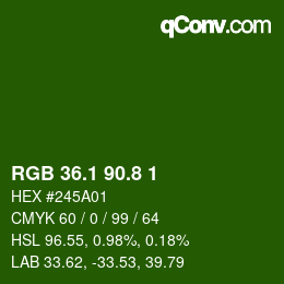 カラーコード: RGB 36.1 90.8 1 | qconv.com
