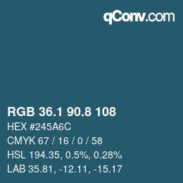 Color code: RGB 36.1 90.8 108 | qconv.com