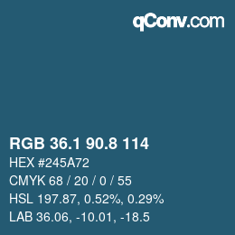 Color code: RGB 36.1 90.8 114 | qconv.com