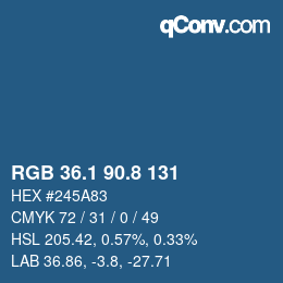 Color code: RGB 36.1 90.8 131 | qconv.com
