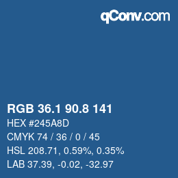Color code: RGB 36.1 90.8 141 | qconv.com