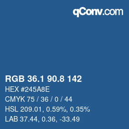 Color code: RGB 36.1 90.8 142 | qconv.com