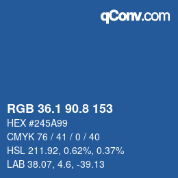 Color code: RGB 36.1 90.8 153 | qconv.com
