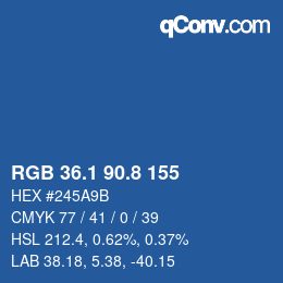 Color code: RGB 36.1 90.8 155 | qconv.com