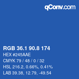 Color code: RGB 36.1 90.8 174 | qconv.com