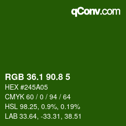 カラーコード: RGB 36.1 90.8 5 | qconv.com