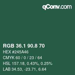 カラーコード: RGB 36.1 90.8 70 | qconv.com
