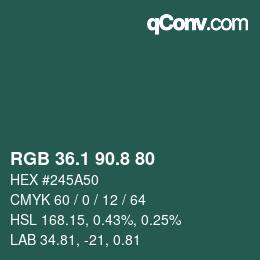 カラーコード: RGB 36.1 90.8 80 | qconv.com