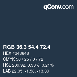 カラーコード: RGB 36.3 54.4 72.4 | qconv.com