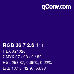 カラーコード: RGB 36.7 2.6 111 | qconv.com