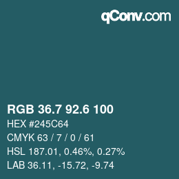 カラーコード: RGB 36.7 92.6 100 | qconv.com