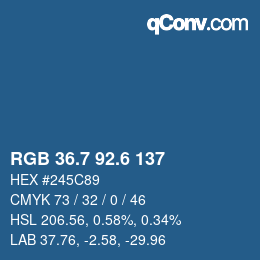 カラーコード: RGB 36.7 92.6 137 | qconv.com