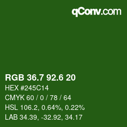 カラーコード: RGB 36.7 92.6 20 | qconv.com