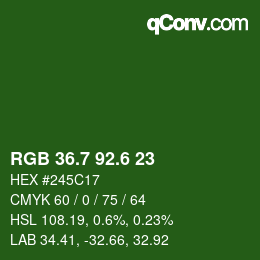 カラーコード: RGB 36.7 92.6 23 | qconv.com