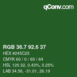 カラーコード: RGB 36.7 92.6 37 | qconv.com