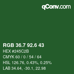 カラーコード: RGB 36.7 92.6 43 | qconv.com
