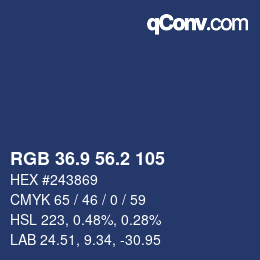 Color code: RGB 36.9 56.2 105 | qconv.com