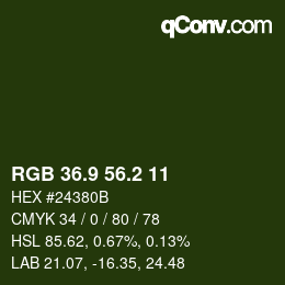 Color code: RGB 36.9 56.2 11 | qconv.com