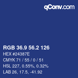Color code: RGB 36.9 56.2 126 | qconv.com