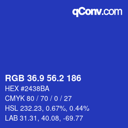 カラーコード: RGB 36.9 56.2 186 | qconv.com
