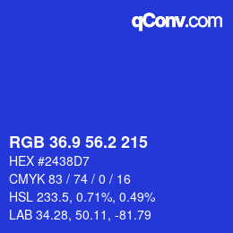カラーコード: RGB 36.9 56.2 215 | qconv.com
