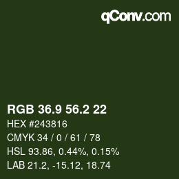 Color code: RGB 36.9 56.2 22 | qconv.com