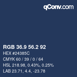 Color code: RGB 36.9 56.2 92 | qconv.com