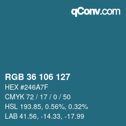 Código de color: RGB 36 106 127 | qconv.com