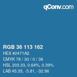 Color code: RGB 36 113 162 | qconv.com