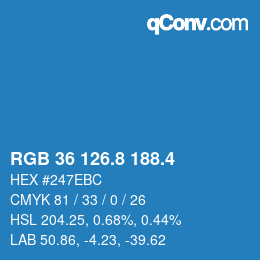 カラーコード: RGB 36 126.8 188.4 | qconv.com