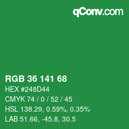 Color code: RGB 36 141 68 | qconv.com