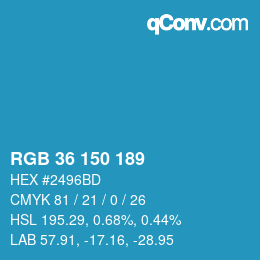 Color code: RGB 36 150 189 | qconv.com