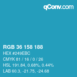 Color code: RGB 36 158 188 | qconv.com