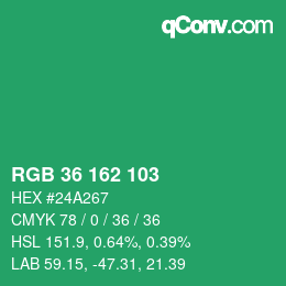 Color code: RGB 36 162 103 | qconv.com