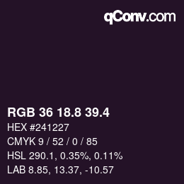 カラーコード: RGB 36 18.8 39.4 | qconv.com