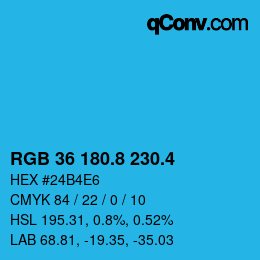 カラーコード: RGB 36 180.8 230.4 | qconv.com
