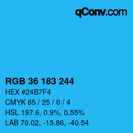 Color code: RGB 36 183 244 | qconv.com