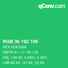 Color code: RGB 36 192 106 | qconv.com