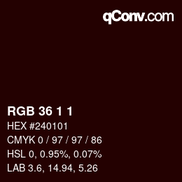 Color code: RGB 36 1 1 | qconv.com