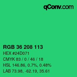 Color code: RGB 36 208 113 | qconv.com