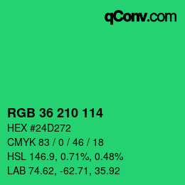 Color code: RGB 36 210 114 | qconv.com