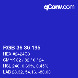 Color code: RGB 36 36 195 | qconv.com